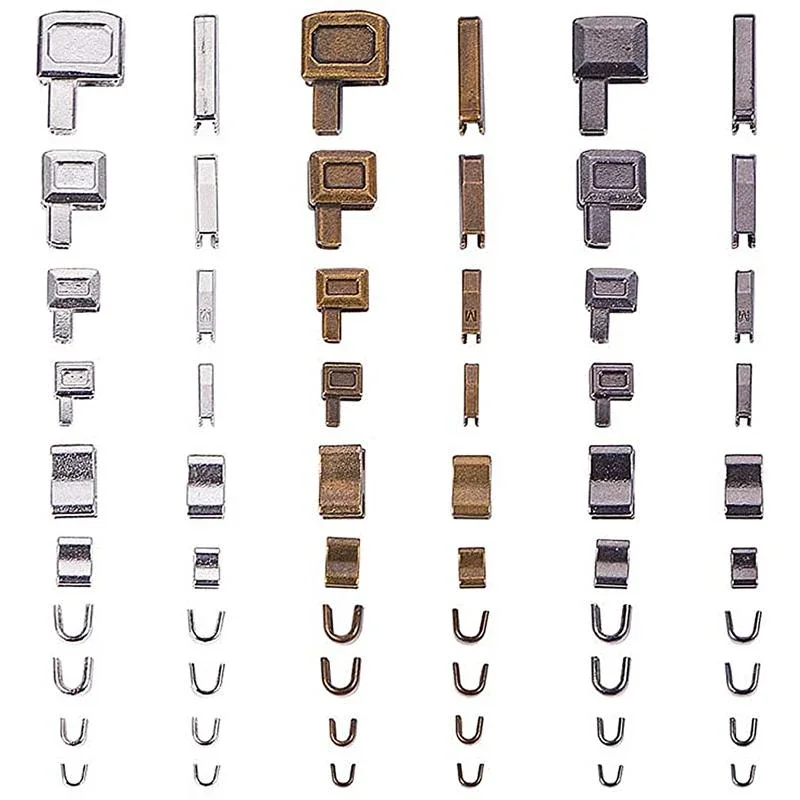 24Set Metal Zipper Repair Kit Zipper Head Sliders Retainer Insertion Pin Zipper Top Stop Accessories Plug for Sewing Bag Coat