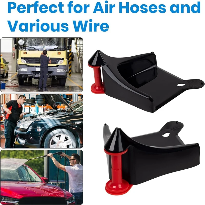 A03F 4Pcs Car Hose Guide, Tire Hose Roller for Car Washing, Tire Hose Guide, Car Tires Plastic Wash Tool, Black Durable Easy to