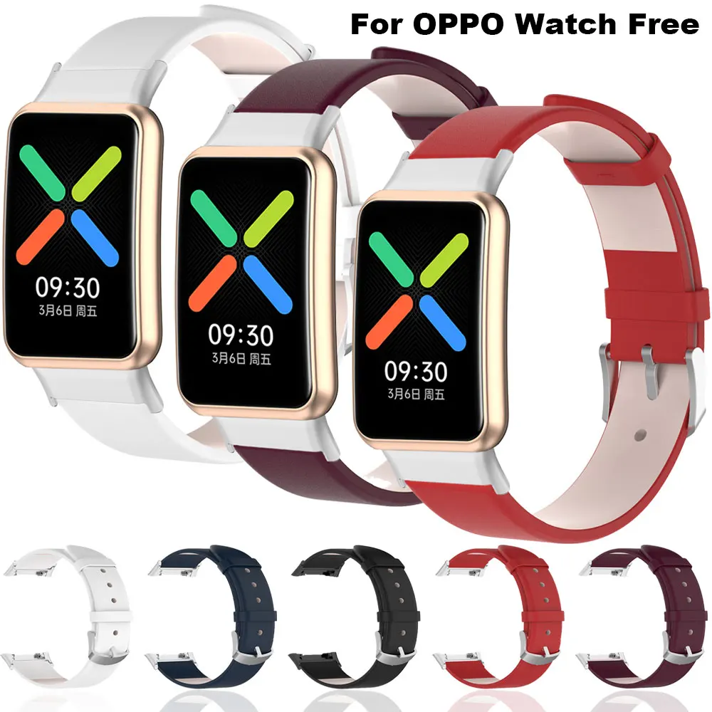Leder armband Armband für Oppo Uhr kostenlos Ersatz Correa Armband für Oppo Uhr kostenlos Frauen Männer Smartwatches Armband