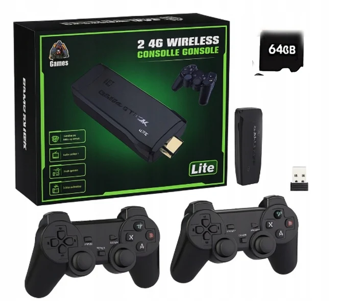 وحدة تحكم ريترو لتلفزيون HDMI 2000 + لعبة 2 بطاقات لاسلكية متحركة