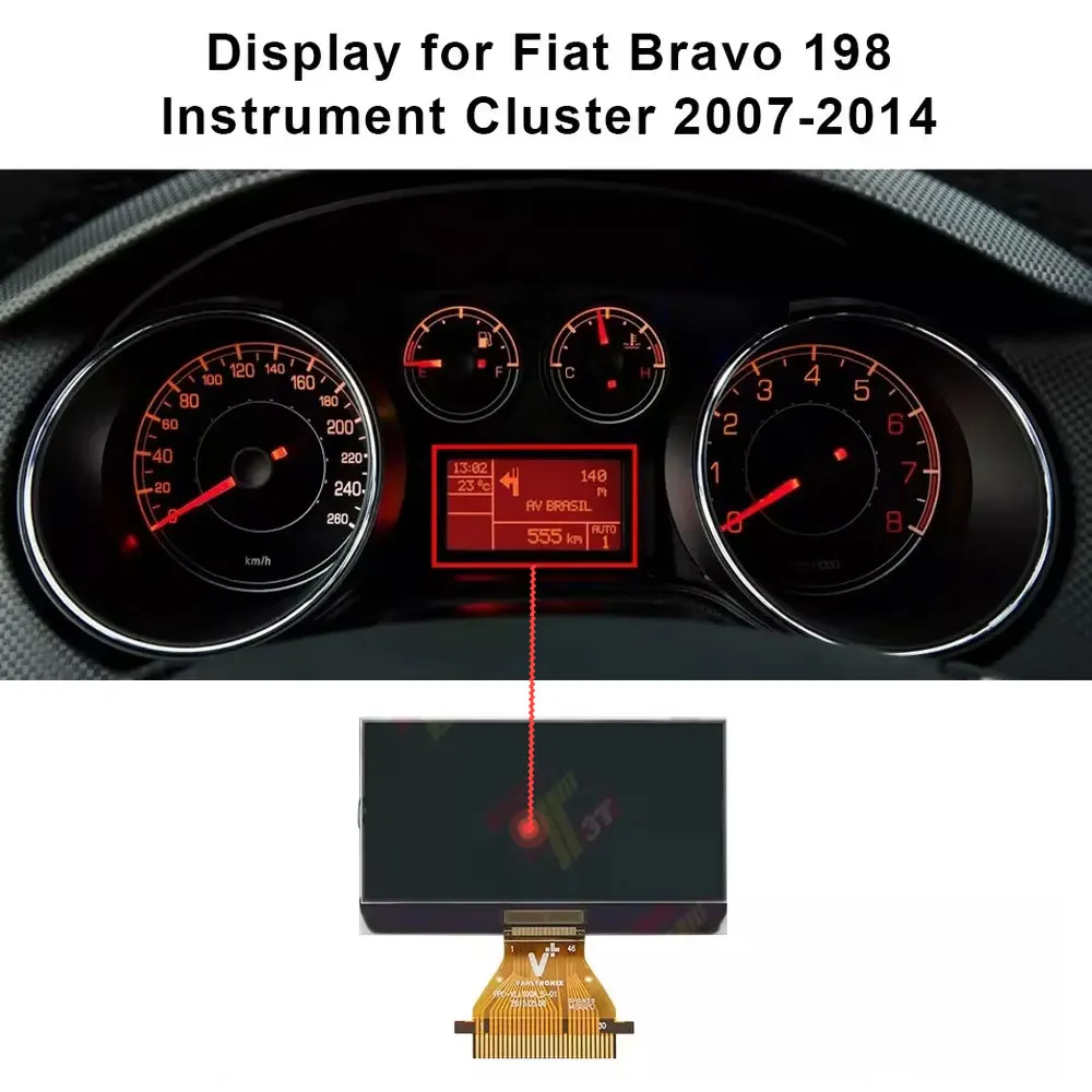 Display for Fiat Bravo Croma Punto Lancia Delta Citroën Jumper Chrysler Delta ​Opel Movano C ​Peugeot Boxer 3rd-gen  Instrument