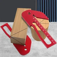 45/90 Degree Right Angle Line Gauge, Center Finder Woodworking Square - Aluminum Alloy Center Scribe - Precision Carpenter Ruler