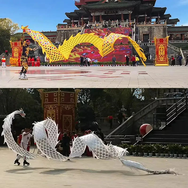 

6/8/10 метров фитнес китайский реквизит для танца дракона для взрослых шелковая лента реквизит для празднования танцевального фестиваля (голова + хвост + веревка)