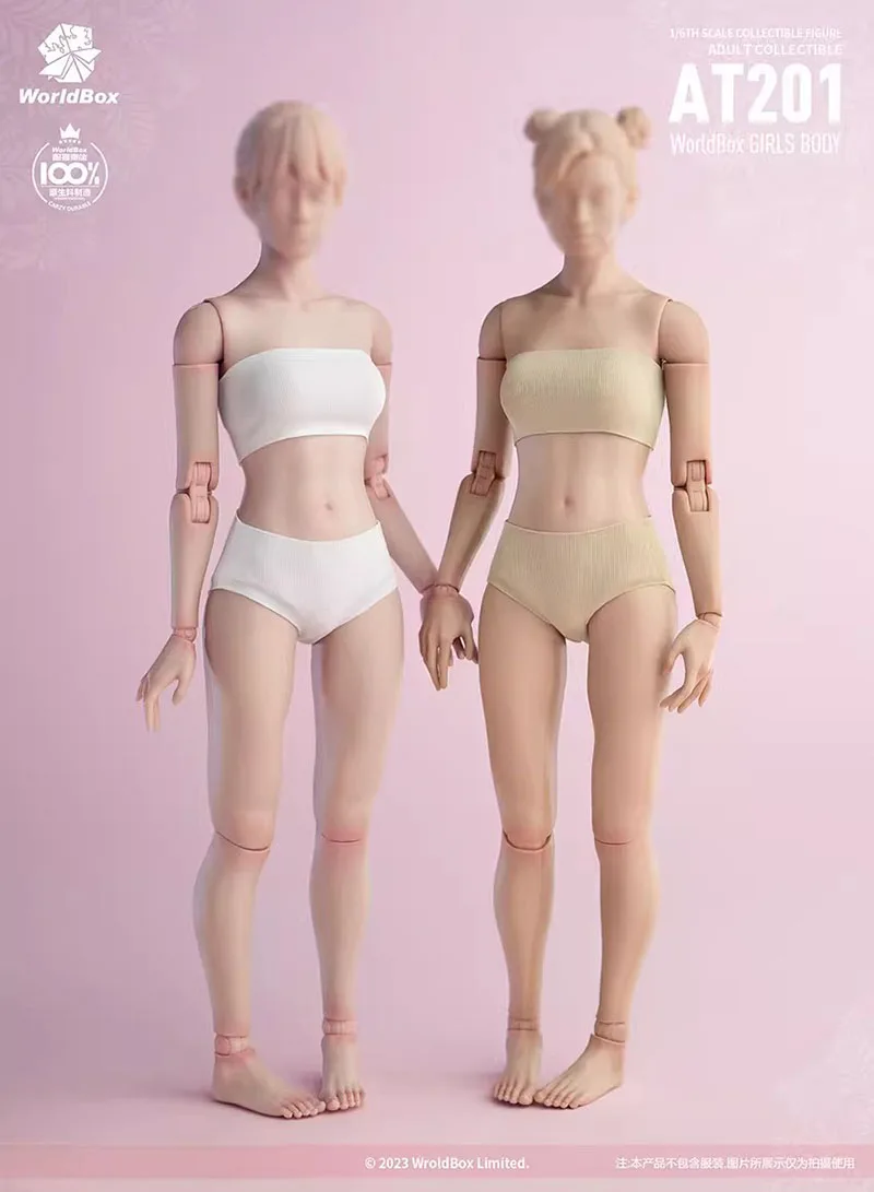 Worldbox AT201 AT202 1/6 Scale Female Flexible Body Normal Fat Leg 12\'\' White Suntan Skin Action Figure Model Tpys for Woman