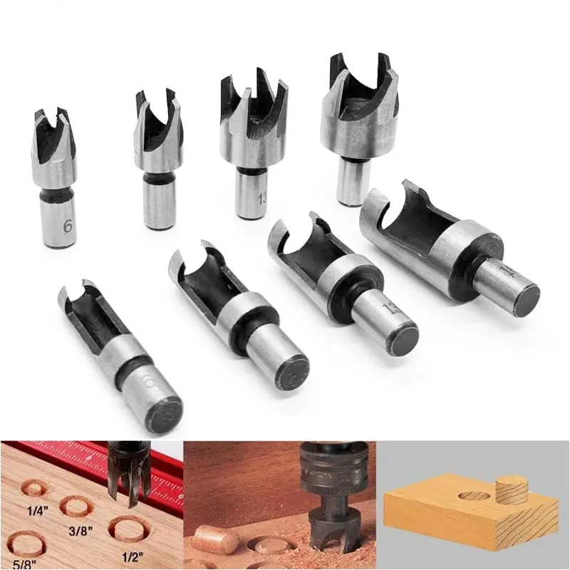 

Wood Plug Cutting Tool Drill Bit Straight Carbon Steel Round Hole Cutter Drill Bits Set Dowel 6mm 10mm 13mm 16mm Strong Durable