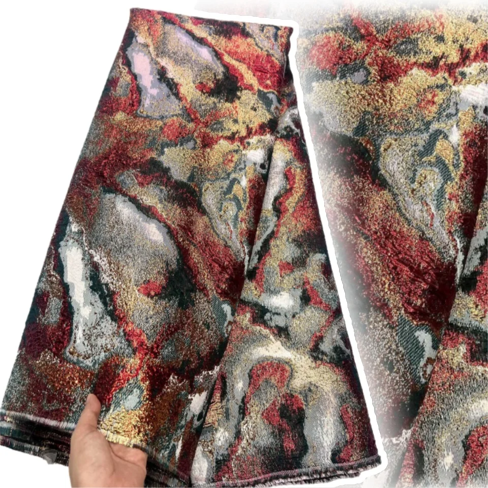 2025 New Design Jacquard Brocade Lace Fabric for Party African Organza Lace Fabric French Nigerian Wedding Lace Fabric CC1619