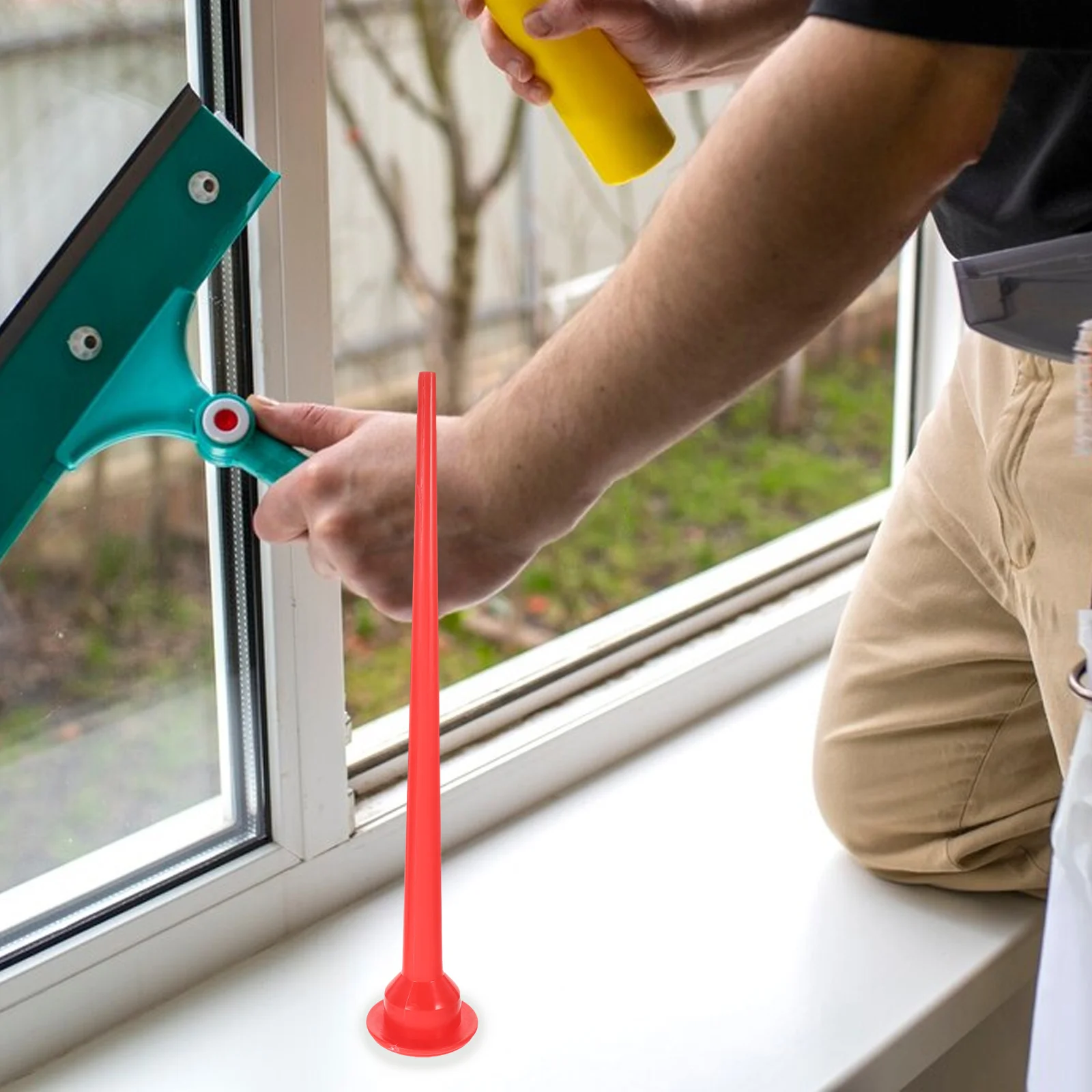 Alat Aplikator Ekstensi Caulk Plastik dengan Ujung Nosel Caulking Ekstra Panjang 30Cm untuk Penyegelan Jendela Pintu Perekat Struktural Kaca.