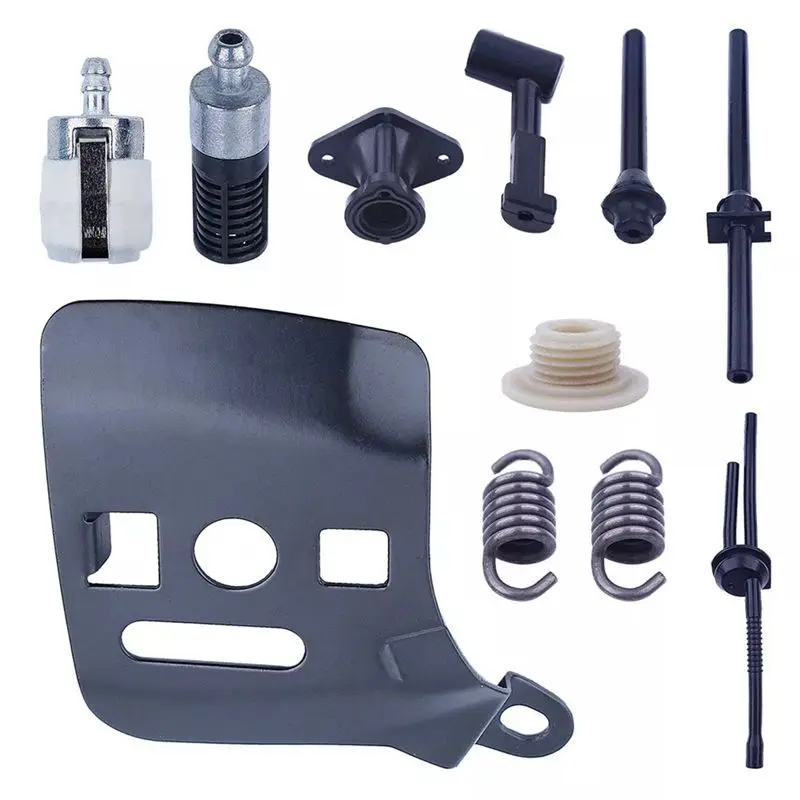 Full Chainsaw Service Kit For 2500 25Cc: Worm Gear, Bar Plate, And Fuel Oil Hose