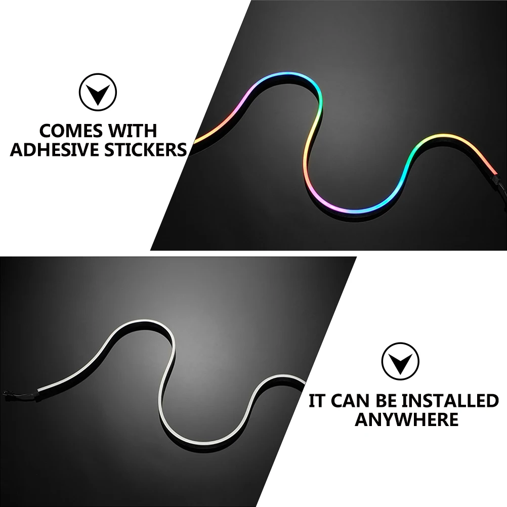 

1 pc Argb Computer Light Bar Rgb Led Strip For Pc Case Chassis Motherboard Flexible Plastic Light Bar Adhesive Stickers Easy