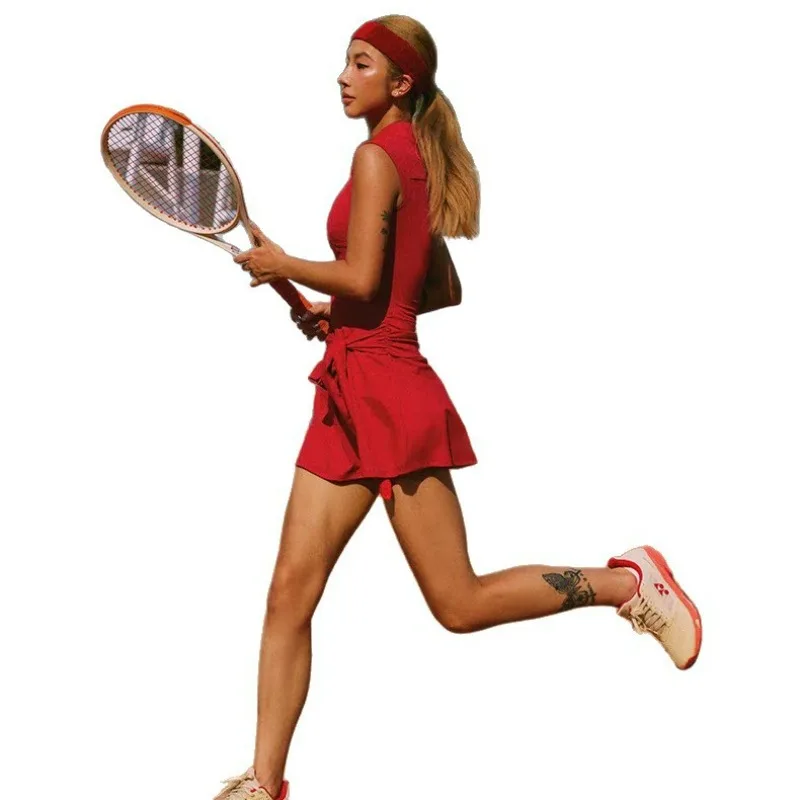Tennis Skirt Sports Women's Badminton Skirt, Fashion Fitness Skirt Women's Anti-light Outdoor Running Trouser Skirt