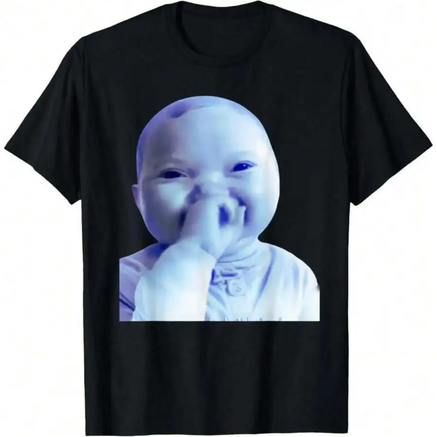Funny AI Baby Holding Laugh Meme T-Shirt