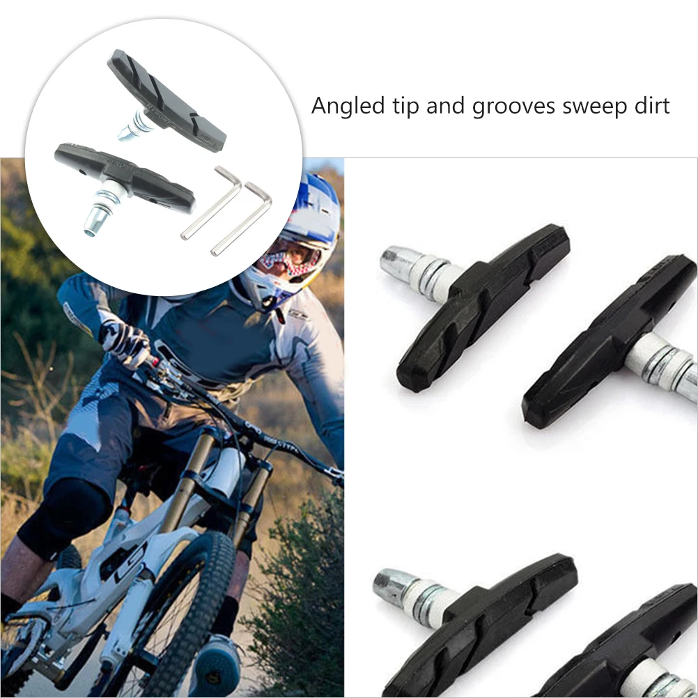 

Pads Durable No Skid Rubber for Road Bike Silent Brake Pads Bike Parts Long Lasting All Weather Conditions