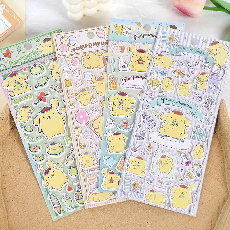 Cute Cartoon Sanrio Bubble Cotton Handbook Stickers Decorated Melody Cinnamoroll Stationery Goo Card Diy Girl Toy Gift