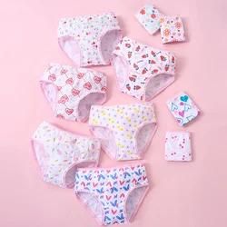 Children's Girls Panties Multipacks 100% Cotton Soft Pretty All Over Print Underwear For Girls Fashion Undies Boxer Breathable
