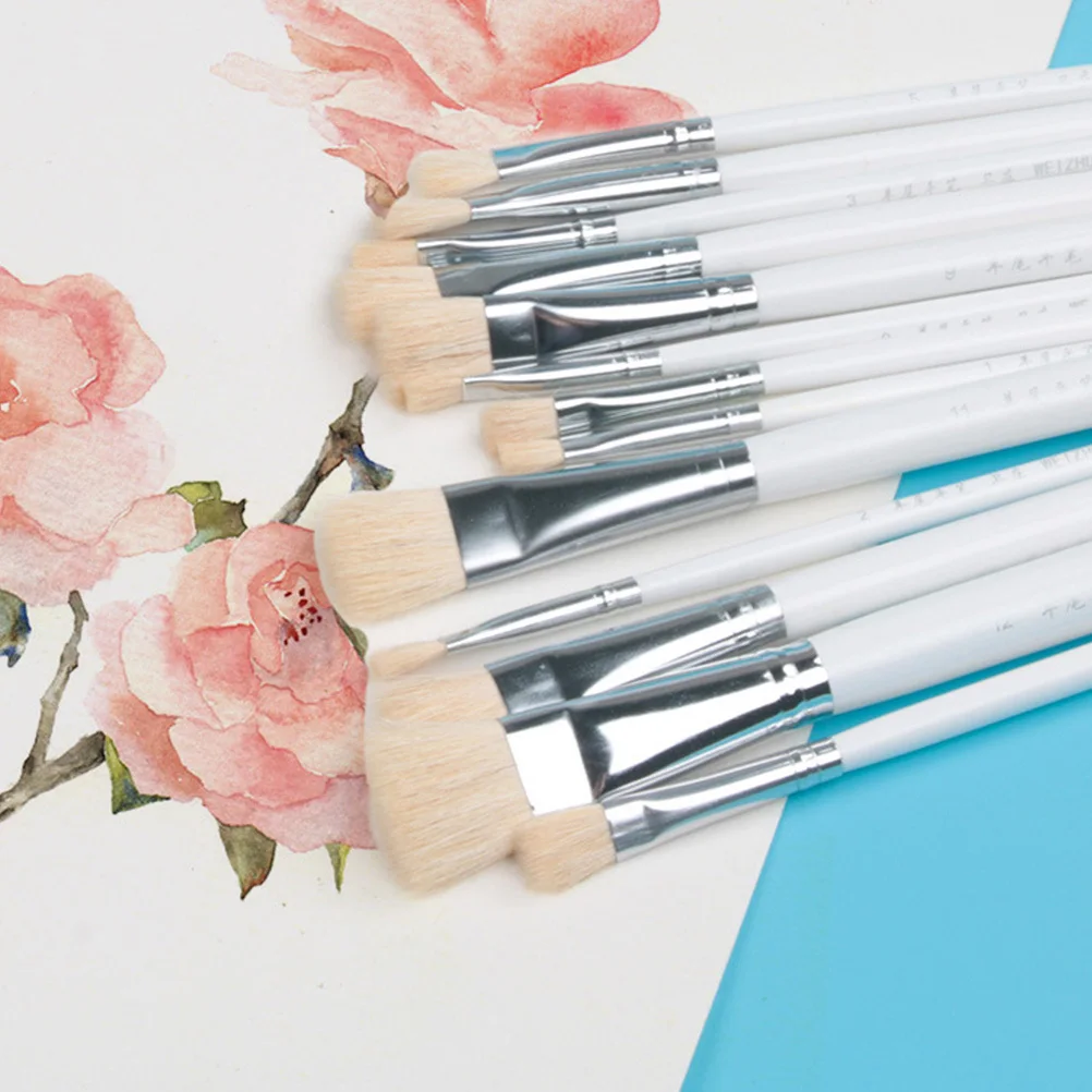 

1Set Kids Painting Brush Set Wood Oil Watercolor Art Brushes Durable DIY Child Drawing Creative Tools for Painting Detail