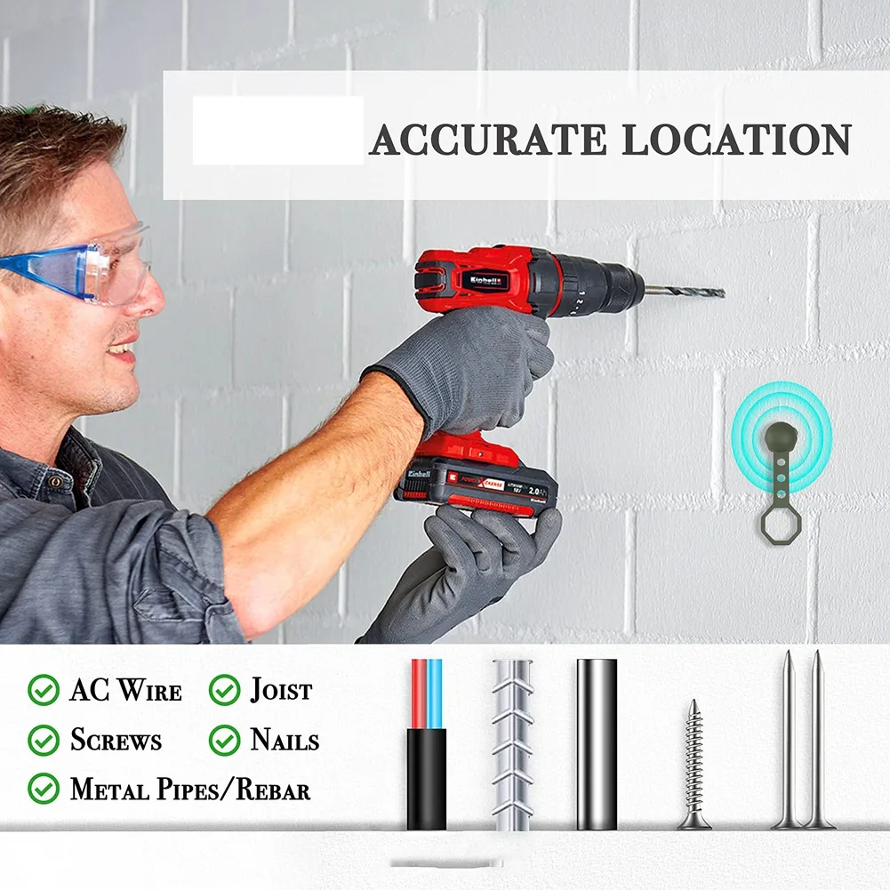Buscador de vigas Buscador de vigas magnético con buscador de vigas de bolas Escáner de pared Detección de metal a través de 5/8 paneles de yeso Madera Verde