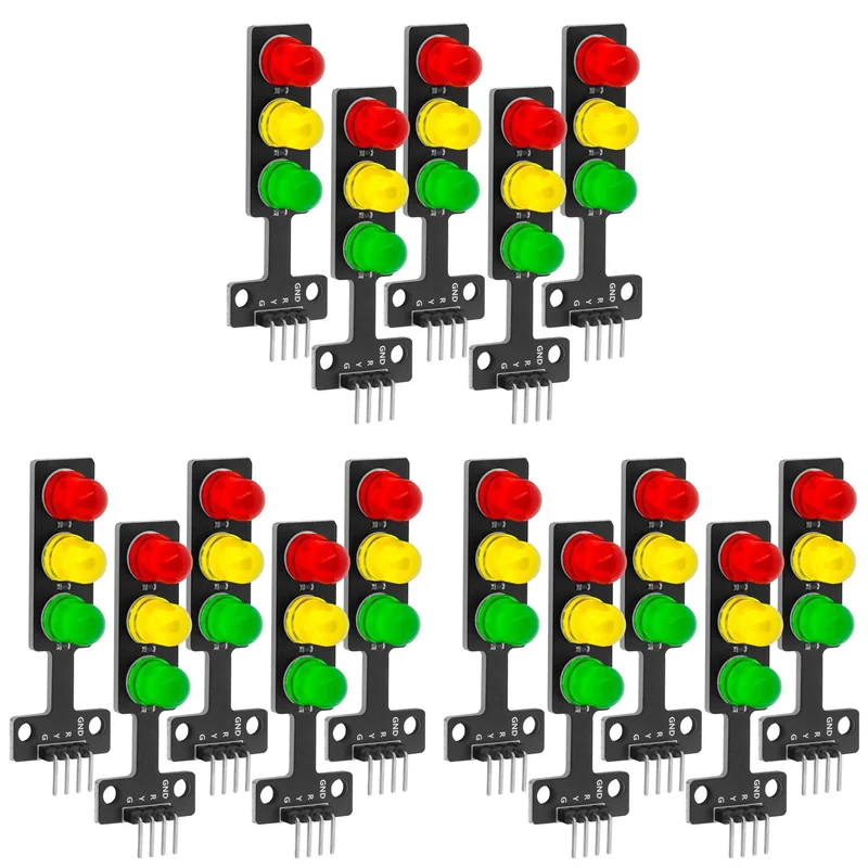 ABZW 15X Módulo de semáforo LED Creativo DIY Mini semáforo 3,3-5V Compatible con Arduino