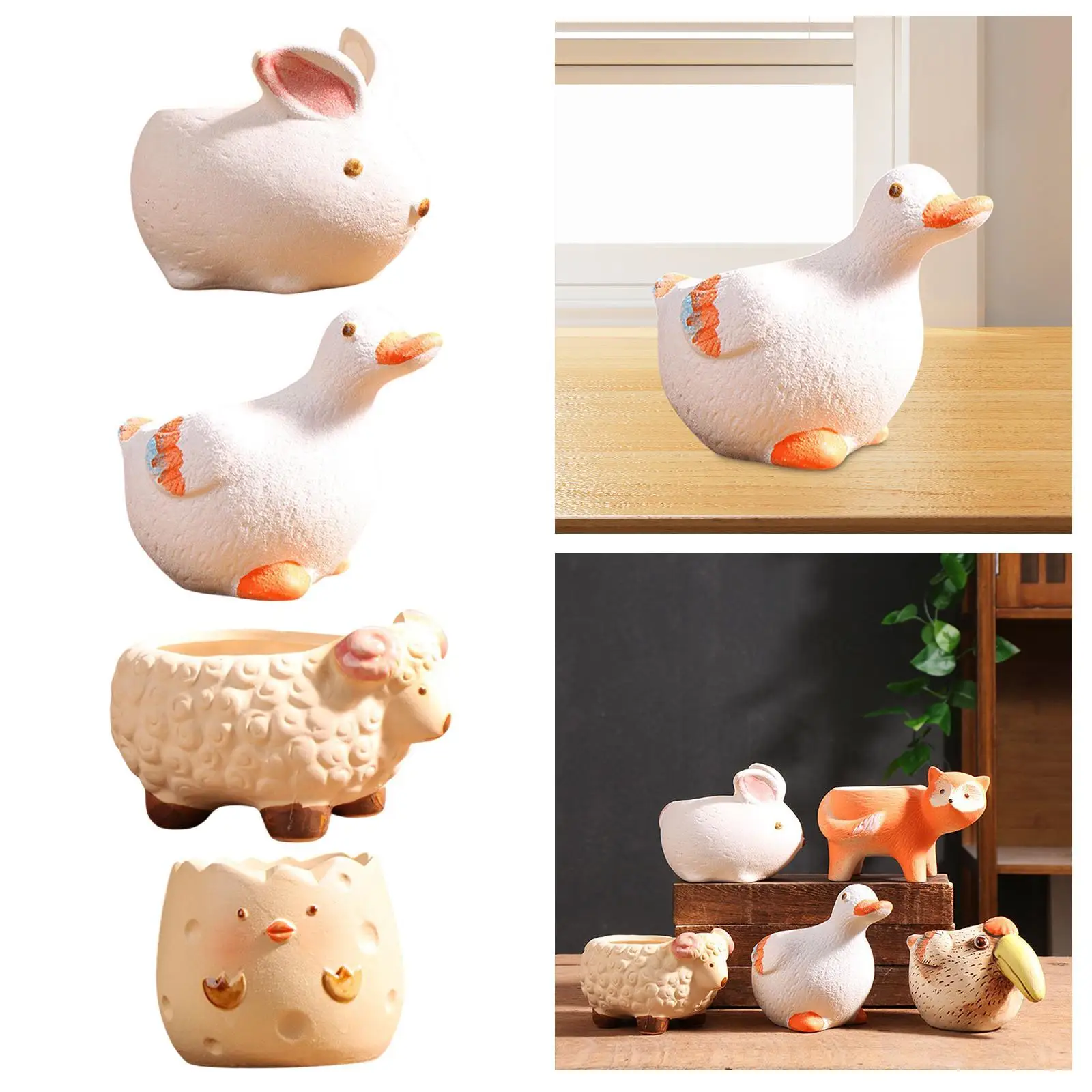 

Flower Pot Plants Flower Container Adorable Plant Pot Plant Pot Ornament Figurine for Outdoor Garden Farmhouse Office Festive