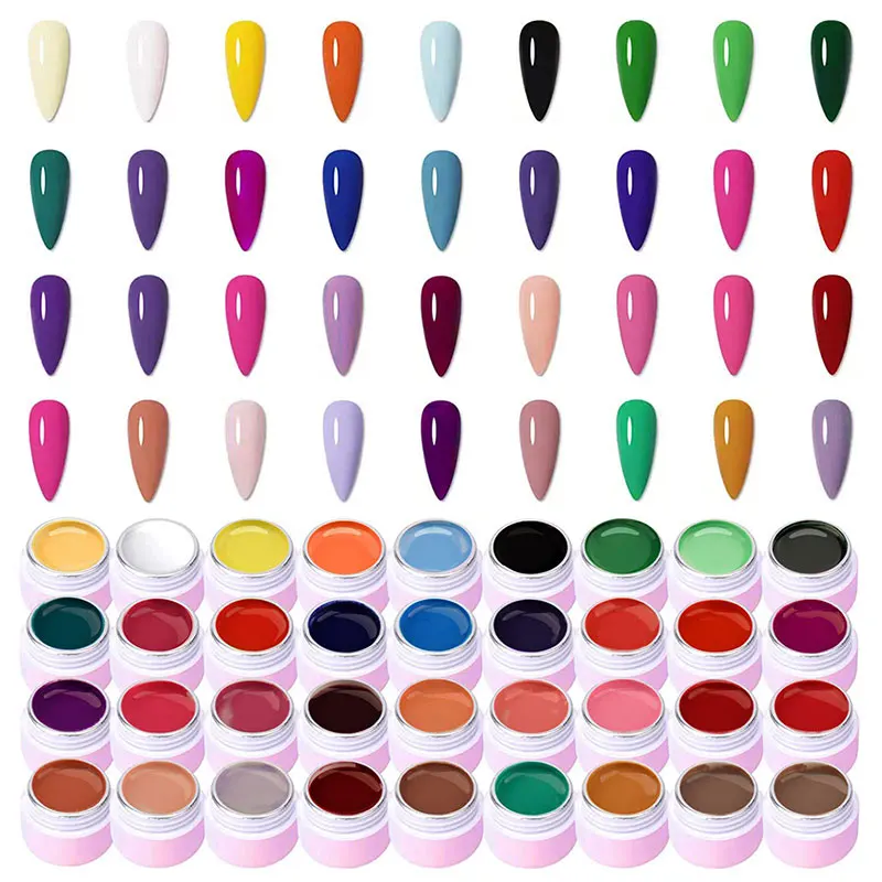 36 Pots 8ml Pure Color UV Gel Long Lasting Painting Varnish UV LED Nail Art Design Drawing Gel Manicure Tools