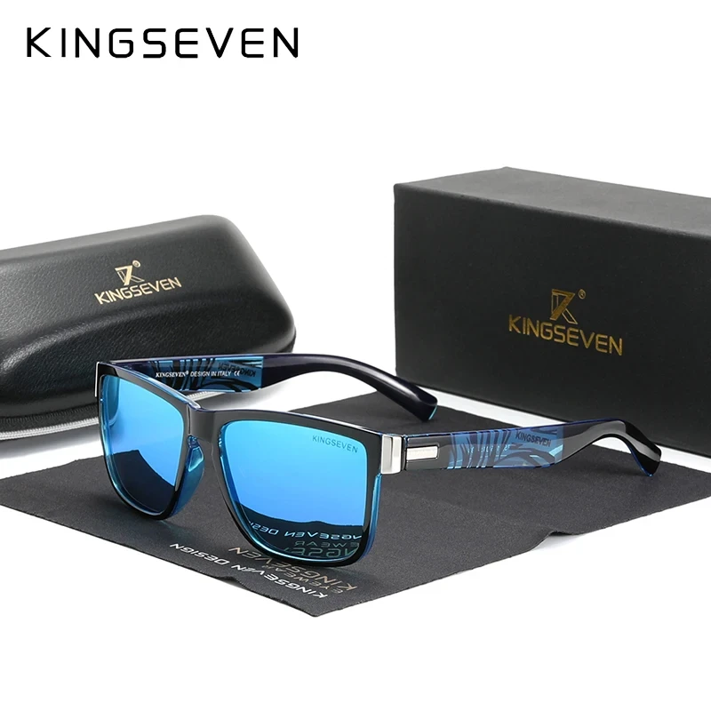 KINGSEVEN New Sports Sunglasses For Men Fashion Zebra Stripe High Quality TR90 Glasses UV400 Polarized HD Eye Protection Eyewear