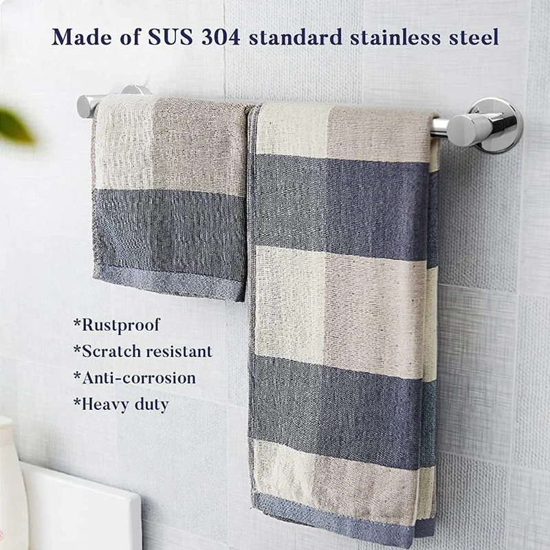 JFBL-Toalheiro ajustável para o banheiro, Rack retrátil, barras de cromo polido, 15,2 a 27,8 polegadas, quente, 2PCs