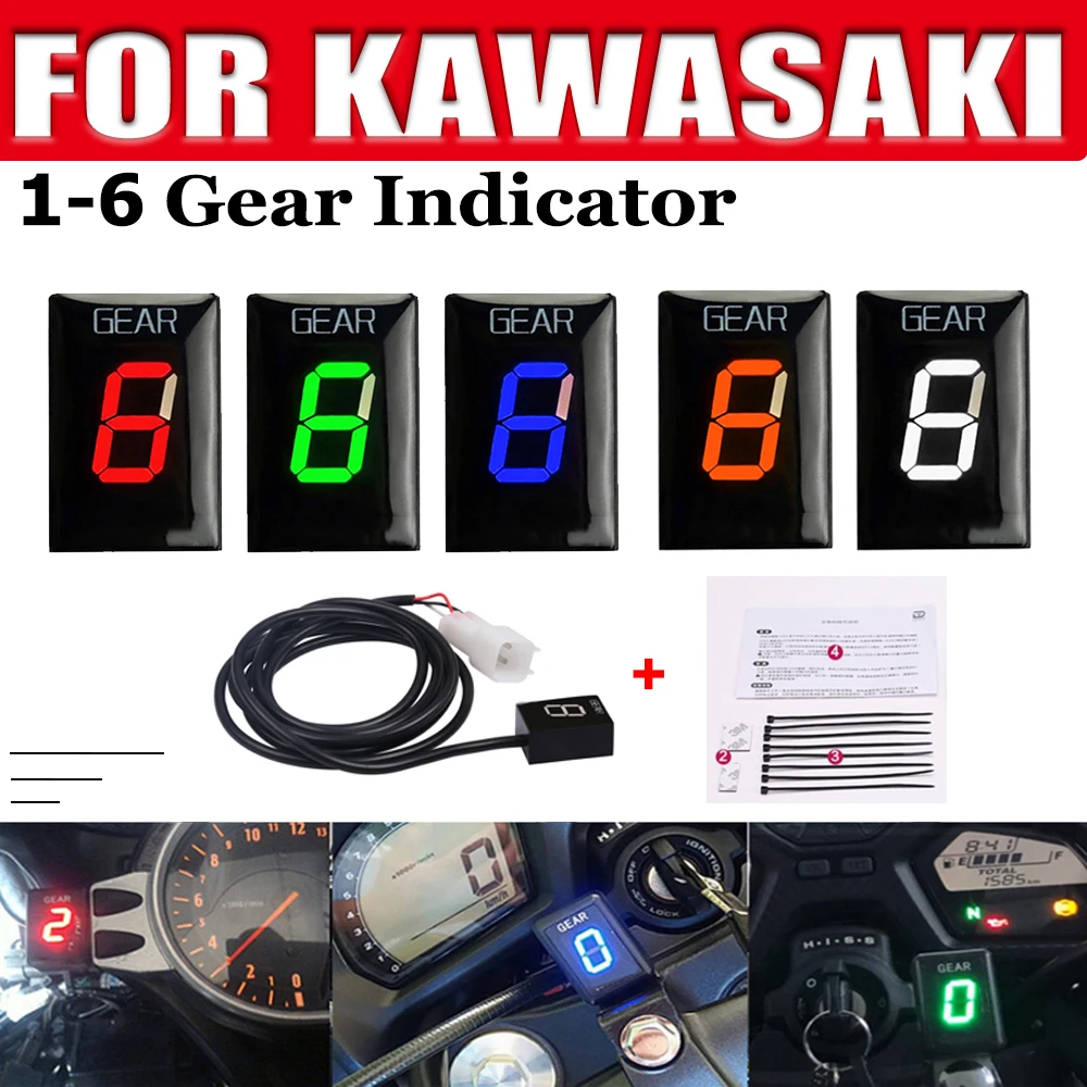 Motorcycle Gear Indicator For Kawasaki ZX-6R ER-4N Z750 Z1000 Vulcan900 ER-6 Ninja650R KFX450R KLE650 Versys 650 Gear Display