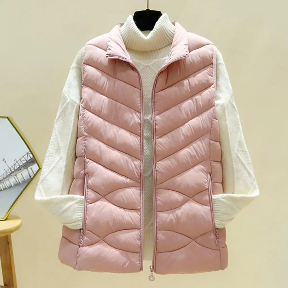 Slim Fit Vest Stylish Women's Padded Vest for Autumn Winter Ultra Light Sleeveless Jacket with Zipper Closure Slim Fit for Home