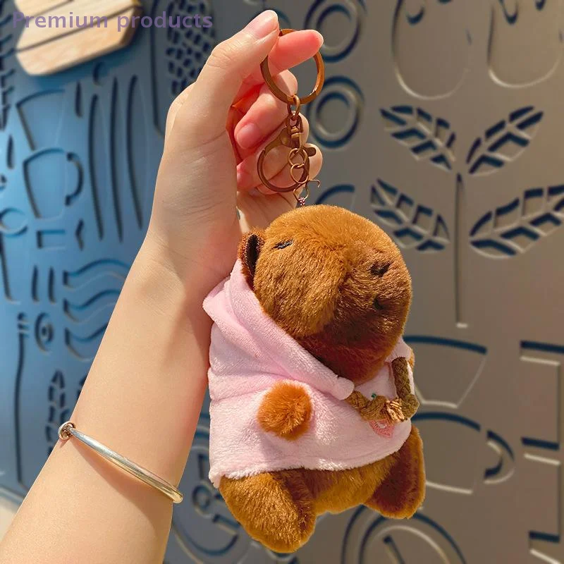1PC Creative Capybara Plush Keychain Cartoon Animal Stuffed Doll Bag Pendant Backpack Hanging Decoration Lovely Keyring Gifts