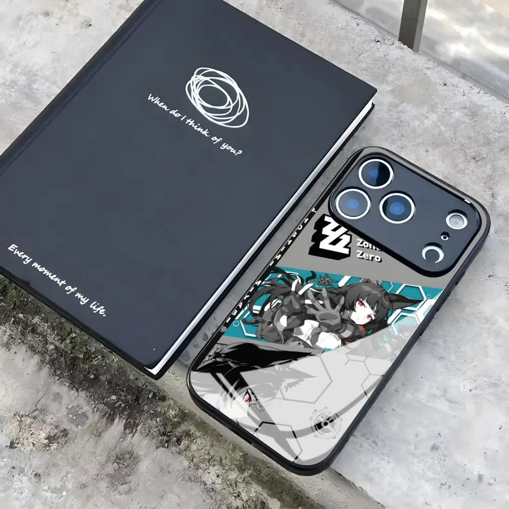 Zenless Zone Zero Miyabi Hoshimi Handyhülle für iPhone 17 16 15 14 13 12Pro Max Xr Air Plus Schwarz Silber Hartschalen-Cover