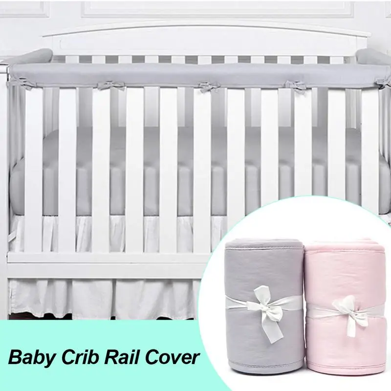 3pcs/set Baby Crib Rail Cover Anti-bite Solid Color Bed Fence Guardrail Newborn Care Safety Protection Wrap Edge