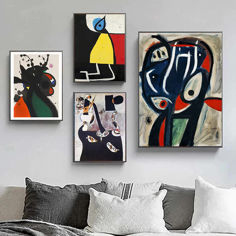 الحديثة جوان ميرو السريالية الفن الملصقات والمطبوعات حائط لوح رسم صور مجردة ديكور غرفة المنزل ديكور كوادروس #2