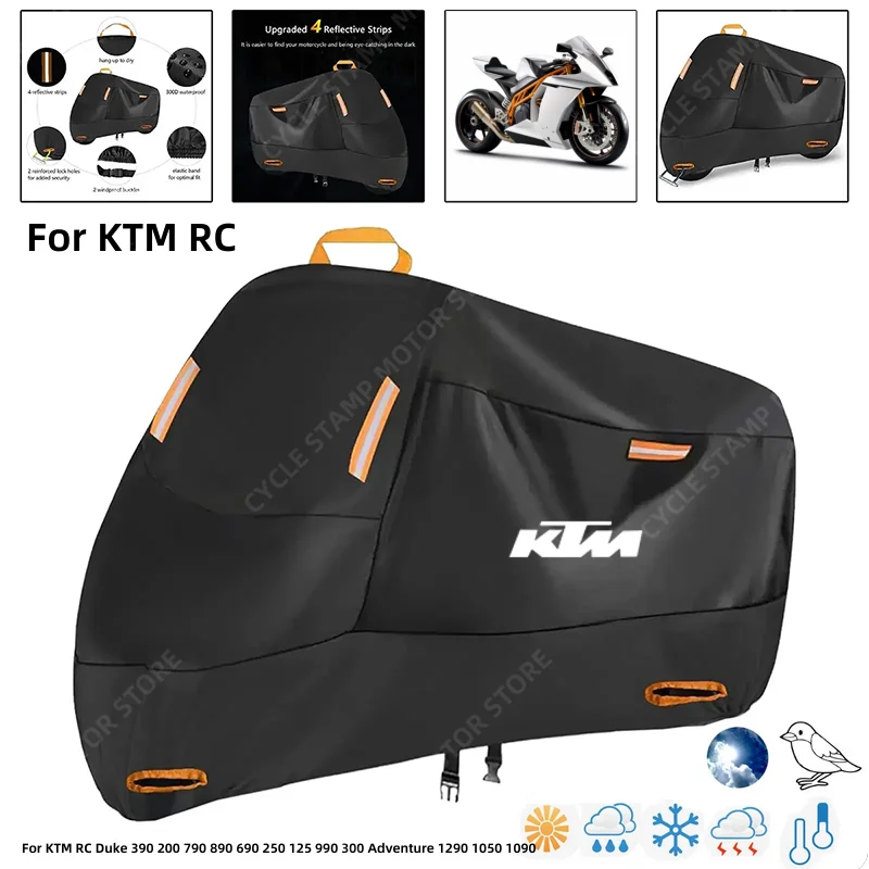 

Waterproof Motorcycle Cover For KTM RC Duke 390 200 790 890 690 250 125 990 300 Adventure 1290 1050 1090 Outdoor Protection