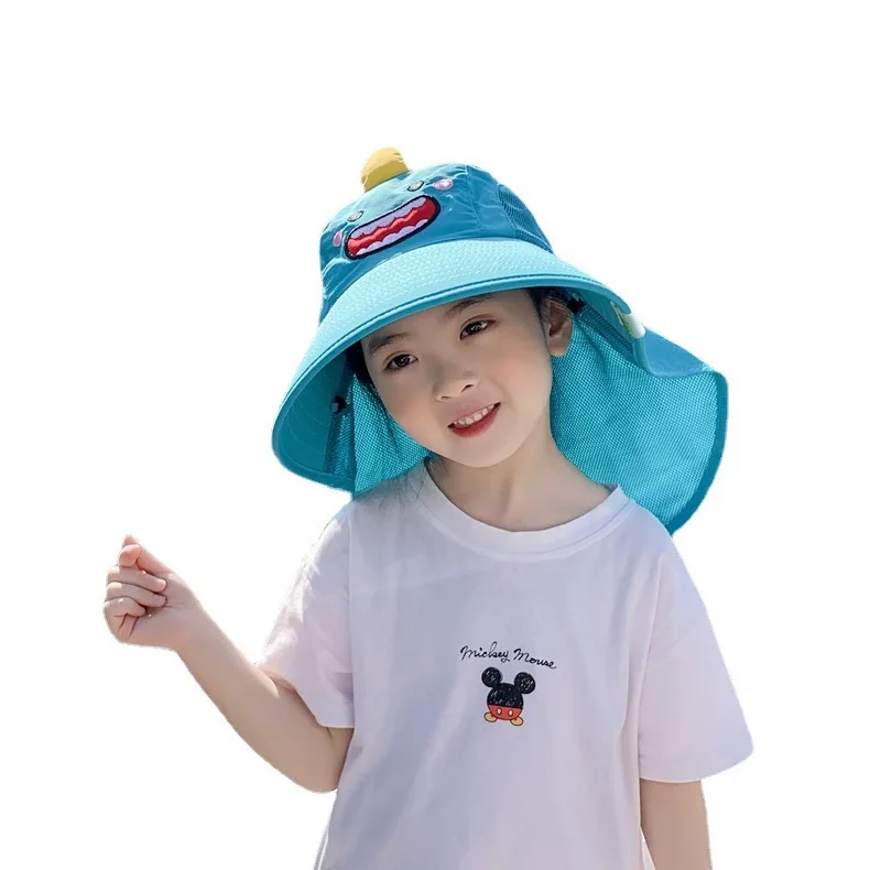 DANKEYISI Kids Bucket Hat Summer Sun Protection Large Brimmed Fisherman Hat Beach Animal Hat for Boys Girls Anti UV