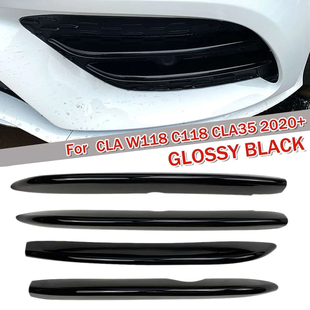 For Mercedes -Benz C Class CLA C118 CLA200 260 2020+ Front Fog Lamps Cover Grille Strips Sticker Decoration