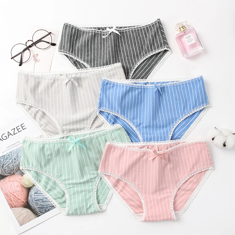 5Pcs/Set Cotton Panties Sexy Panty Briefs Breathable Women Underwear Lingerie for Female Ladies Lovely Young Girls Underpants