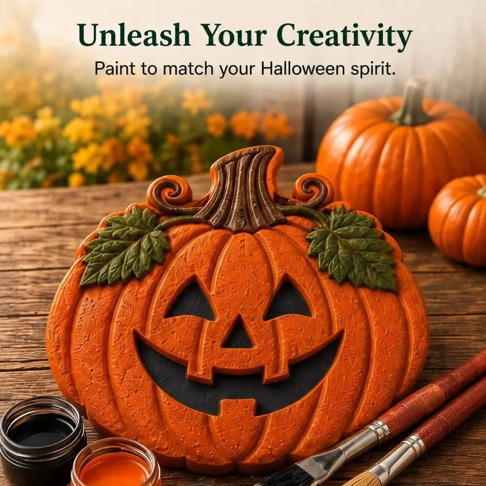 Reusable Pumpkin Stepping Stone Mold Concrete Casting DIY Garden Craft Path Paver Mold Pumpkin Shape DIY Concrete Paver