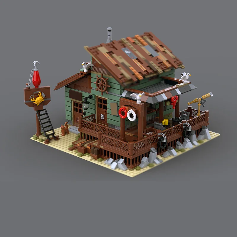 نموذج قلعة القرون الوسطى MOC قوالب بناء قفص الاتهام الإقامة نزل وحدات التكنولوجيا الأطفال هدايا العيد تجميع اللعب البدلة