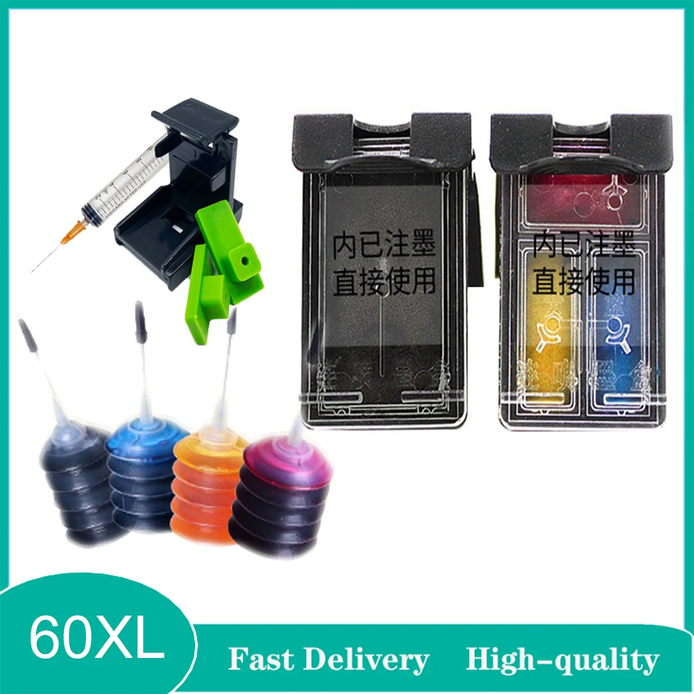 

Совместимый картридж Vilaxh 60XL 60, 60XL для чернильных картриджей HP 60 XL, DeskJet F4288 F4292 F4293 D2660 F4440 F4480, принтер