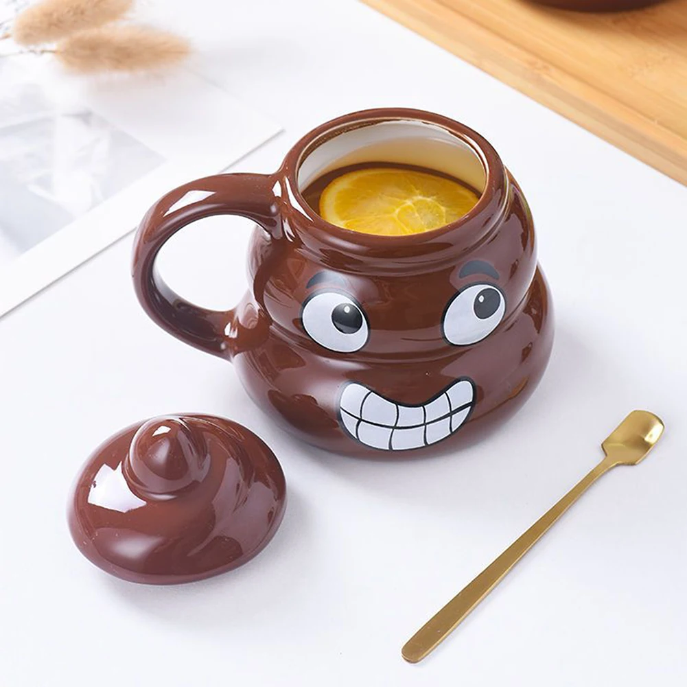 Spoof Ceramics Mug With Poop-Shaped Stylish Water Drinking Cup Gift For Friends Family