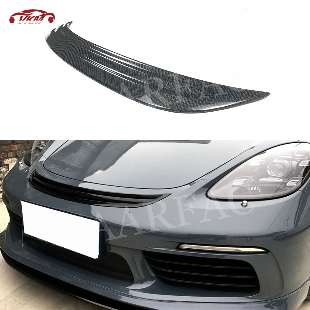 

Carbon Fiber Front Bumper Trim Grill Cover fit for Porsche 718 Cayman Boxster 2016-2019 Hood Bonnet Air Vent Trim Facelift Parts