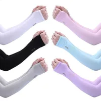 1Pair Summer Arm Sleeves for Running Outdoor Cycling Driving Breathable Ice Silk Elastic Sun Protection Men Women Arm Cover