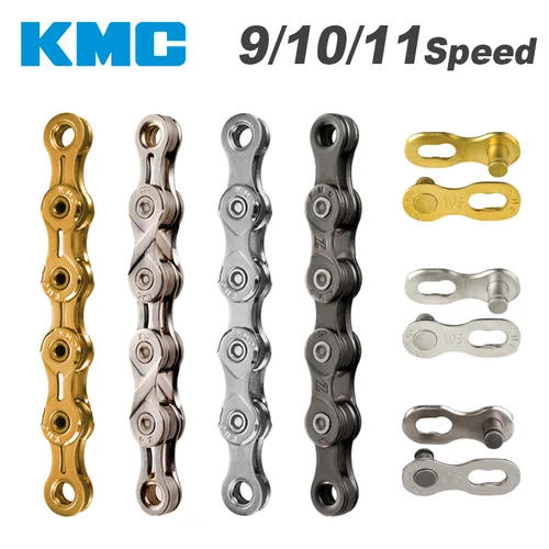 Imagen 2 del producto Cadena KMC X9 X10 X11 X12 para bicicleta de montaña, cadena EL SL de oro/plata, 9/10/11/12 velocidades, para Shimano SRAM Bikes Part