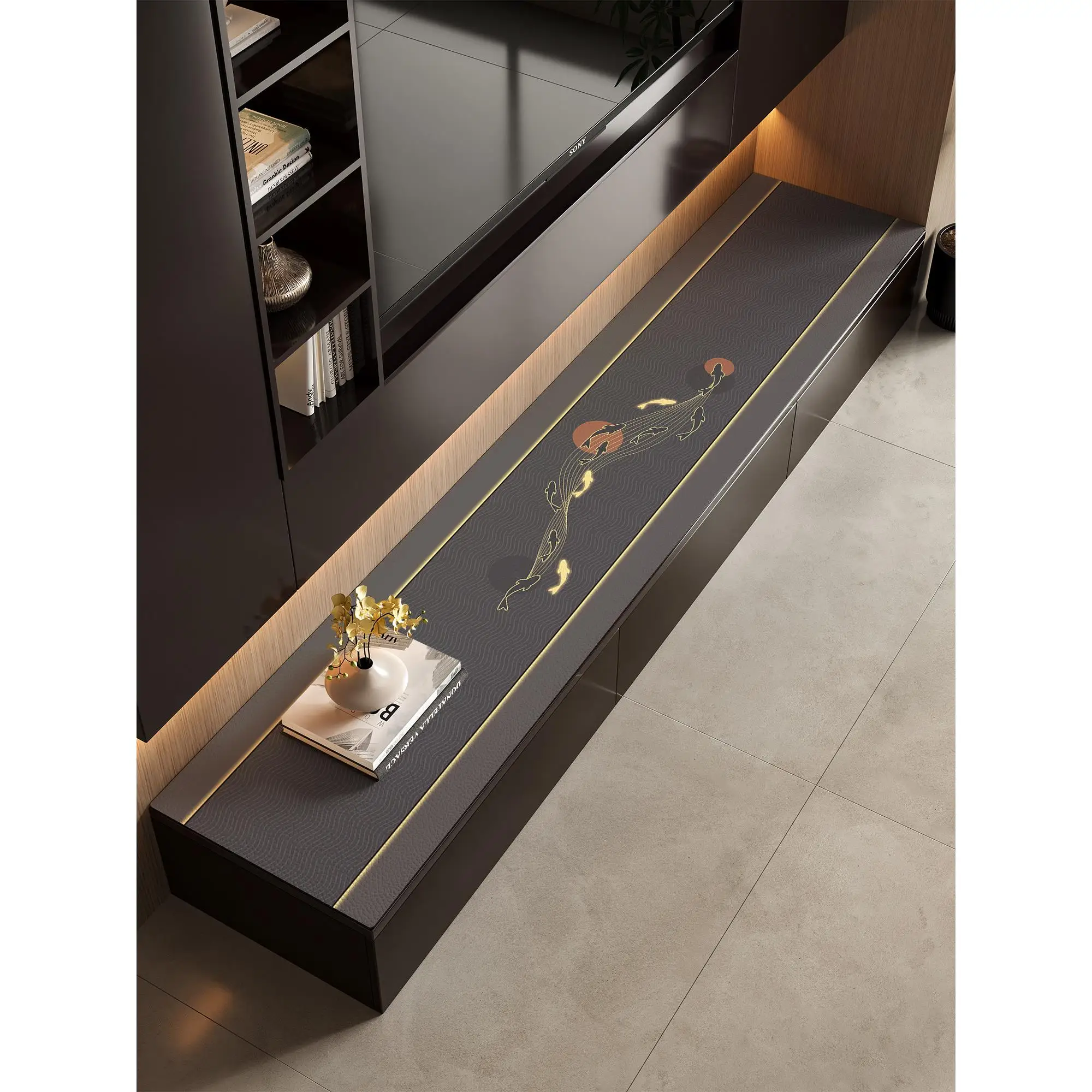  TV Cabinet Tablecloth Cover Long Rectangular Protective Pad Dining Cabinet Tablecloth PVC Material Waterproof Oilproof