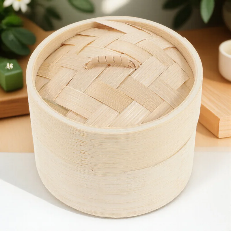 

1Set Bamboo Steamer Basket Tight Airtight Layer Household Kitchen Steamer for Rice Bun Meat Reheat Food Tool Kitchen Accessory