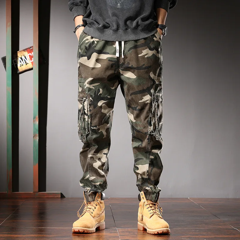 

Autumn Harun work trousers men plus size drawstring sports trousers camouflage trousers men pants 8XL 7XL big size cargo pants