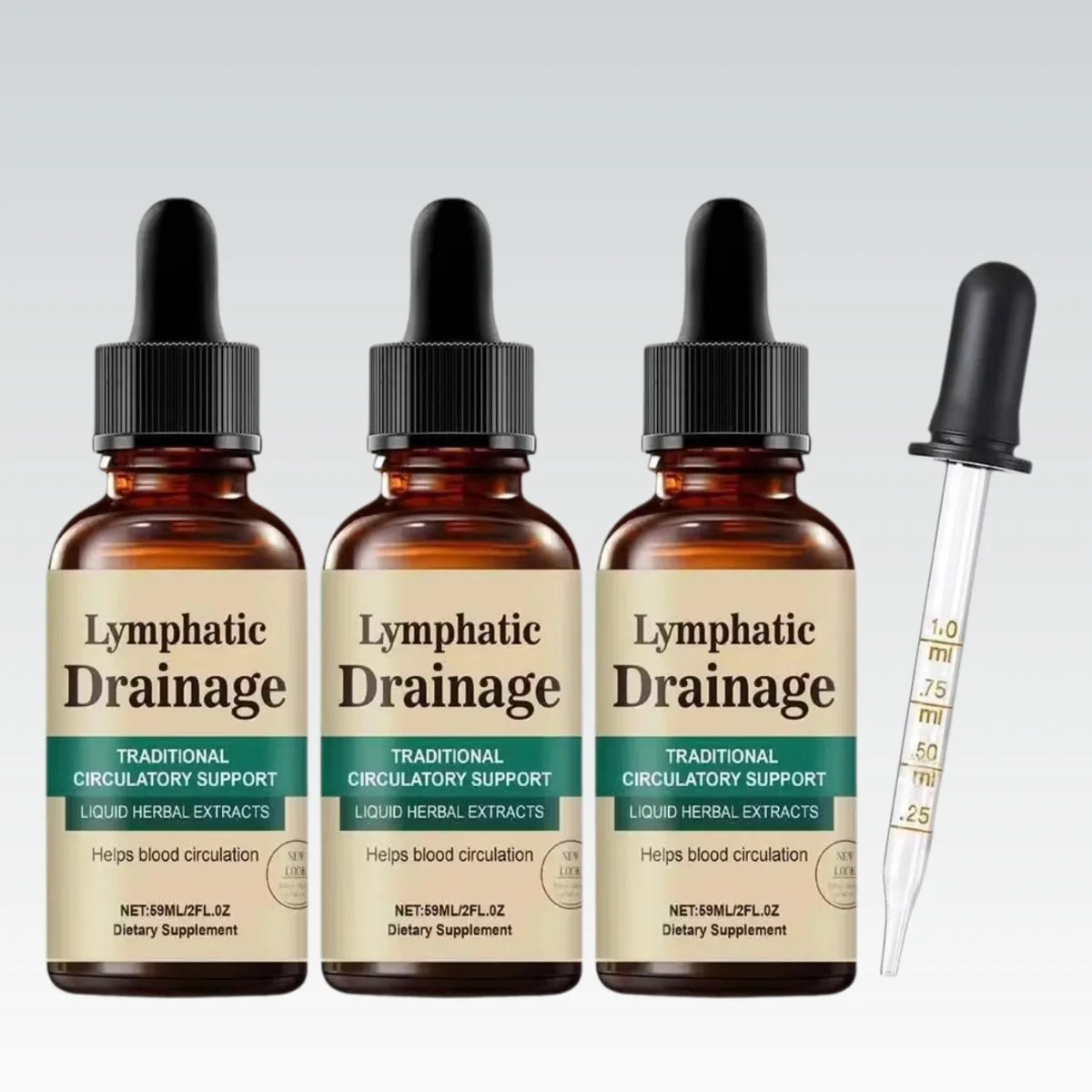 Natural Plant Lymphatic Drainage Drops,Multi Plant Mixed Body Care Ampoule Supplement Serum,Improve Swelling Support Gentle Care