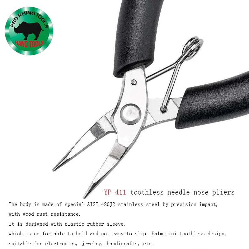 Japan RHINO Mini 4 Inch YP Toothless Needle Nose Pliers Jewelry Electronic Fishing Tackle Industry YN Oblique Wire Cutter