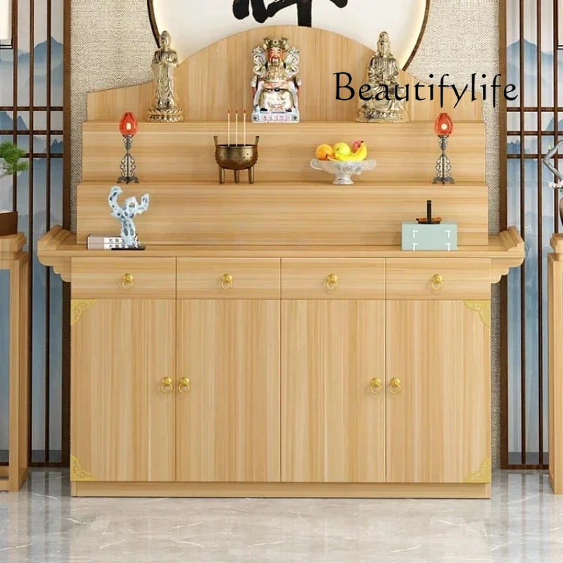 New Chinese Style Altar Incense Burner Table Buddha Shrine Household Middle Hall Prayer Altar Table Three-Layer Incense Fire