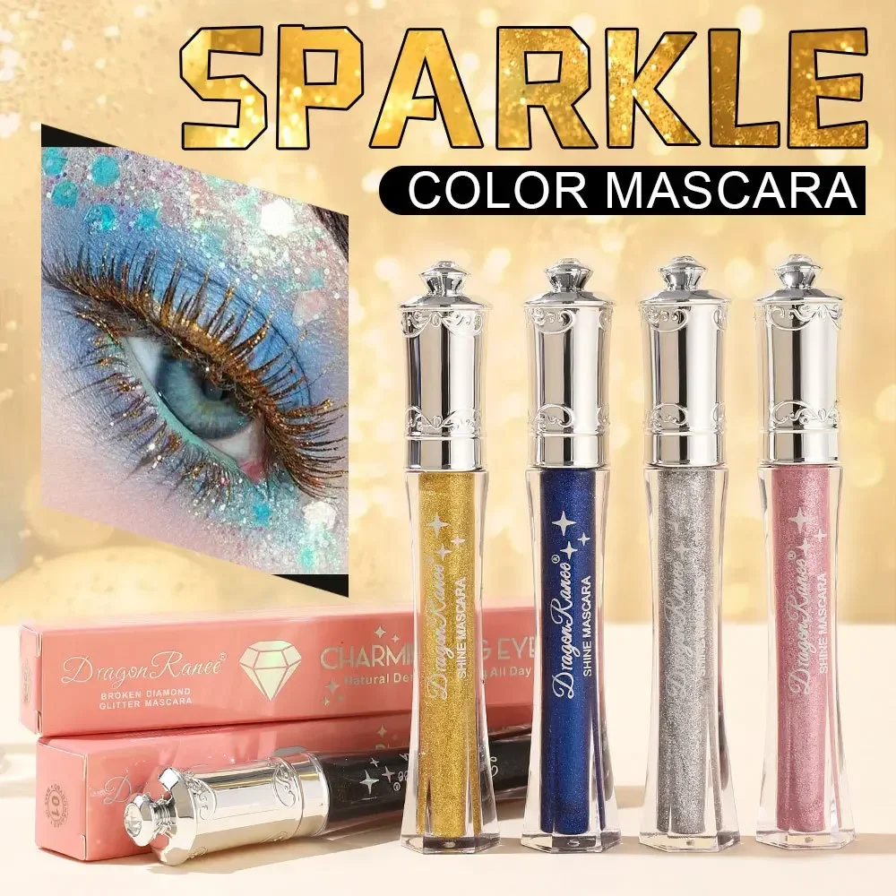New Fashion 9 colori Sparkle Mascara Shine Diamond Gloss Facile da applicare Holiday Party Night Club Popolare Mascara Trucco 3,5g