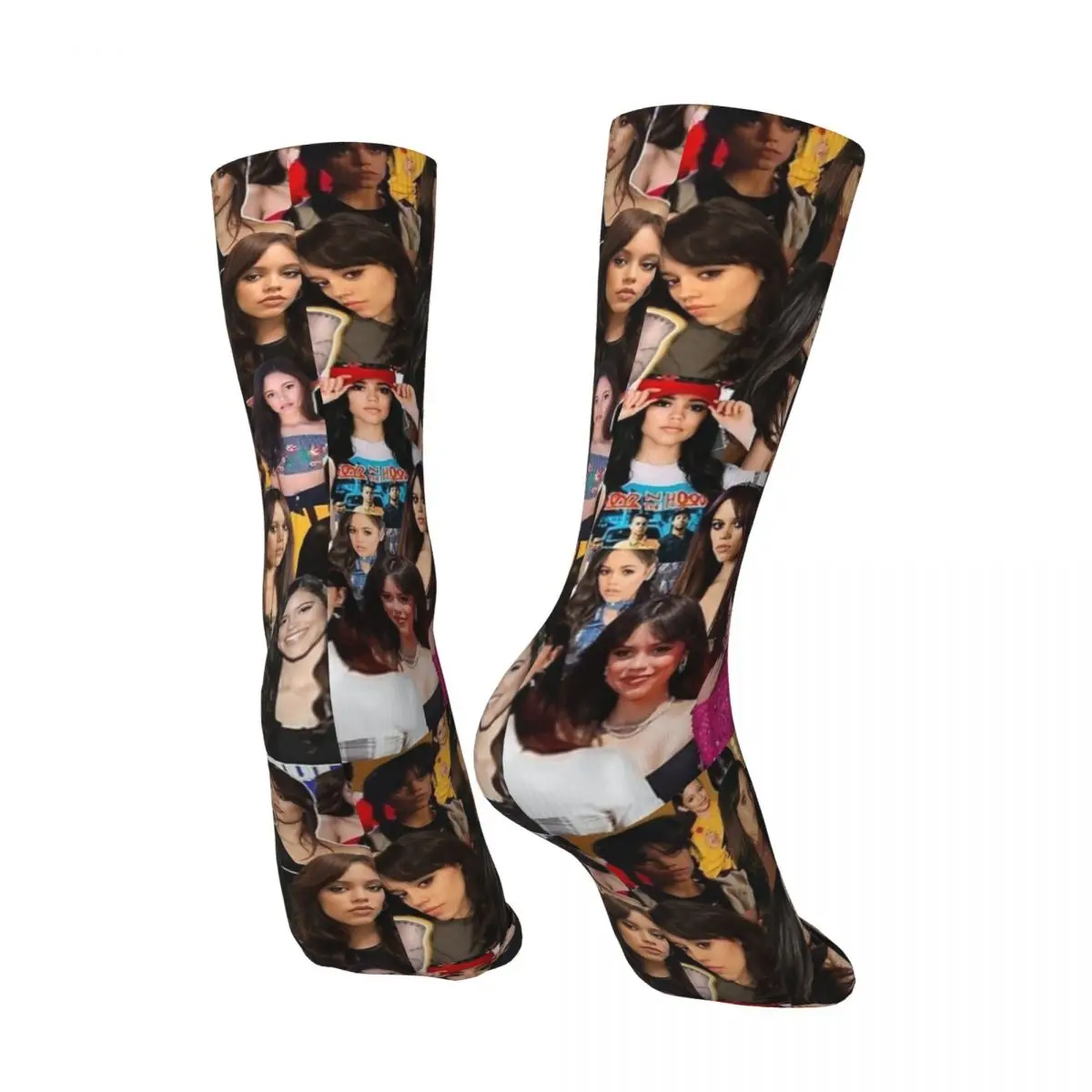 Jenna Ortega Aesthetic Collage Fan Art Socks Stockings Autumn Anti Skid Unisex Men Socks Medium Soft Graphic Skateboard Socks